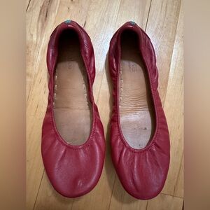 Tieks Red Leather Ballet Flats